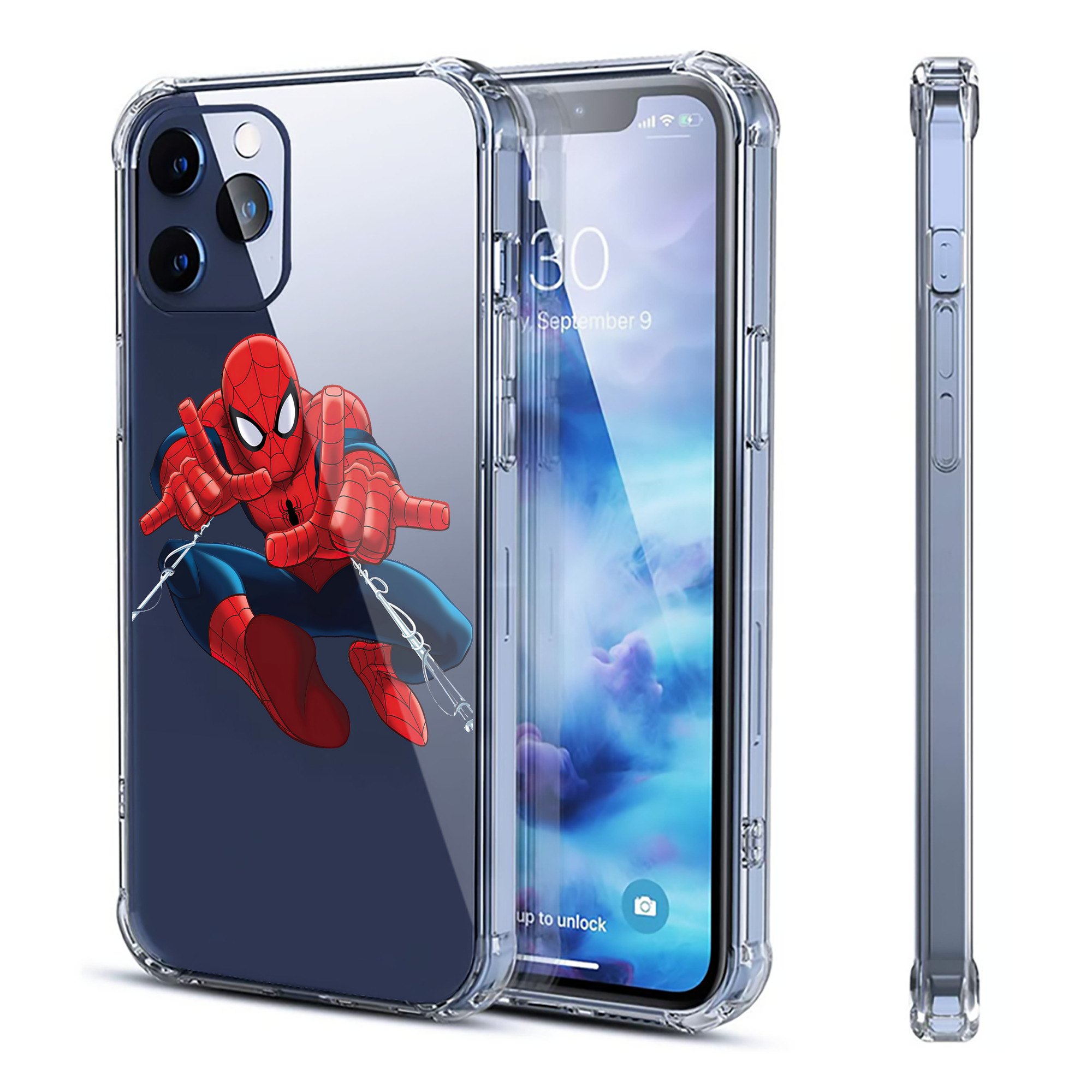 （画像用） Spider Man スパイダーマン 【iPhone 12シリーズ対応】透明スマホケース（クリアソフトケース）
